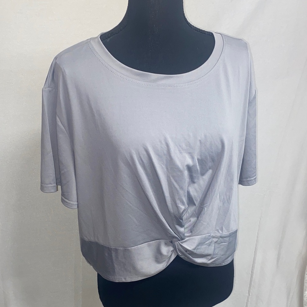 Essentials Light Gray Crop Top